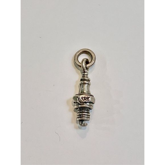 .925 Spark Plug Sterling Silver Jewelry Charm #car #mechanic - Picture 1 of 3